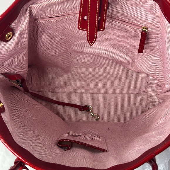 Dooney & Bourke Cindy Patent Leather Tote Bag in Candy Apple Red - Picture 8 of 13